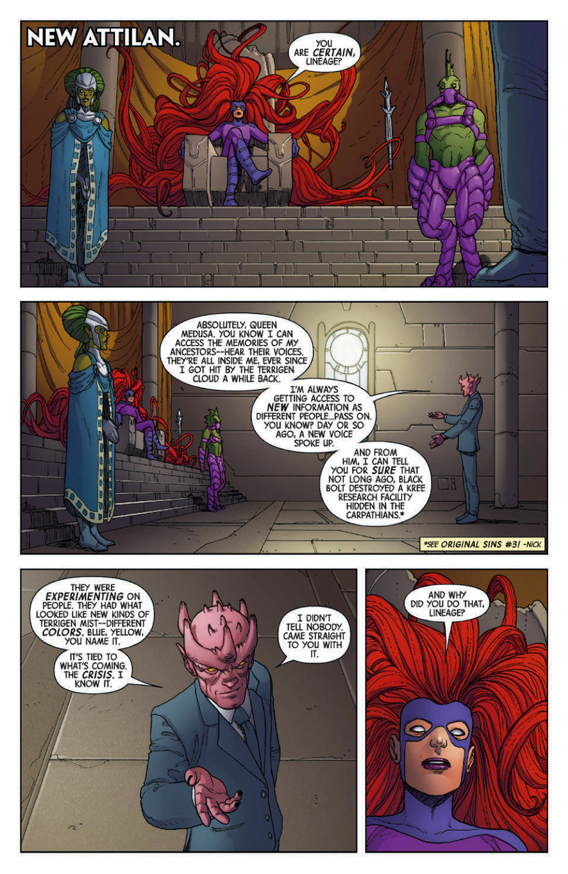 Illustration for article titled Exclusive Marvel preview: Medusa gets manipulated in Inhuman #13